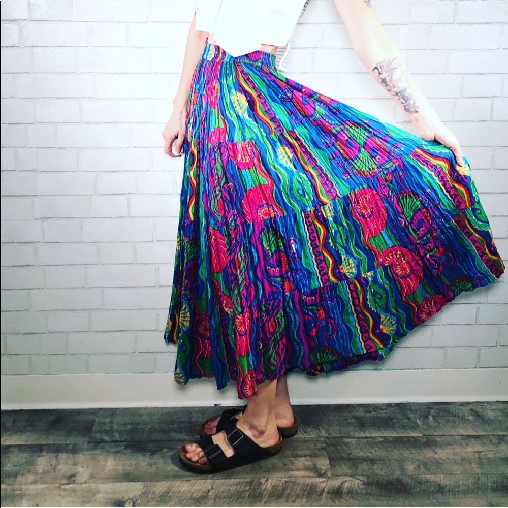 Vintage Phool Skirt. Festival Boho, Hippie Vibrant - Picture 3 of 8